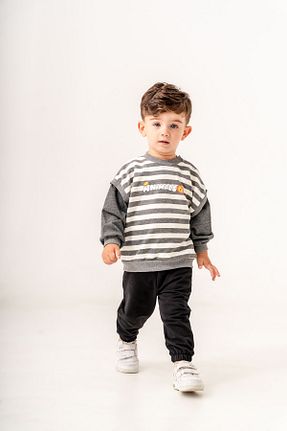 ست بالاتنه و پائین تنه طوسی بچه گانه بافت Tuffy Kids - کد 851730784