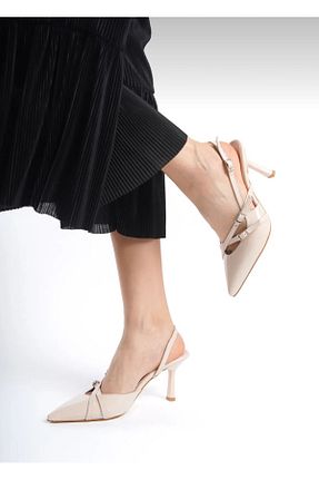 کفش پاشنه بلند کلاسیک بژ زنانه چرم لاکی BEB SHOES - کد 852240396