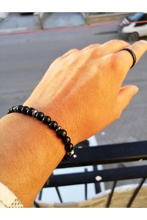 دستبند جواهر مشکی زنانه سنگ طبیعی Chance Accessories - کد 358445202