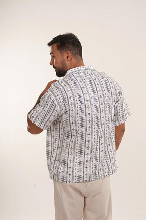 پیراهن آبی مردانه اورسایز SCSARVİN - کد 852539541