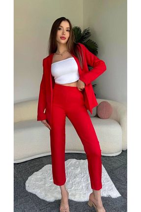 ست بالاتنه و پائین تنه قرمز زنانه بافتنی NEW STATION - کد 852362271