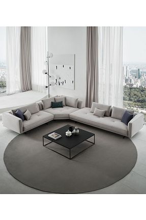 ست گوشه ای طوسی مخمل Enza Home - کد 778682212