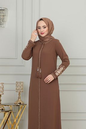 کلاه و ابایا قهوه ای زنانه پنبه پلی استر ISTANBUL STYLES - کد 827293748