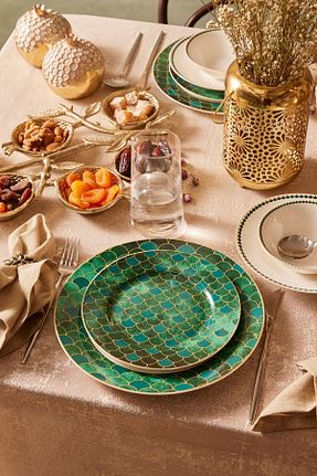 سرویس غذاخوری سبز 6 نفره Karaca - کد 410883006
