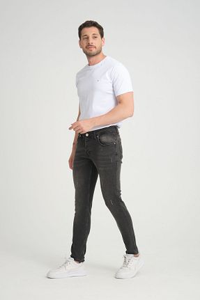 شلوار جین طوسی مردانه پاچه تنگ OneZero - کد 840092132