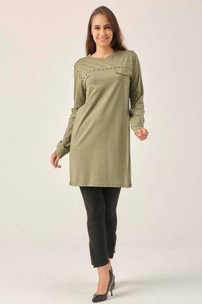 تونیک حجاب خاکی زنانه پنبه ای Darlin Moda - کد 56882574