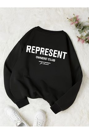 سوئیشرت مشکی زنانه چاپی Revasser - کد 852279298