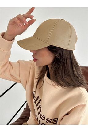 کلاه بژ زنانه چرم مصنوعی Panku Bizu Design Store - کد 786460711