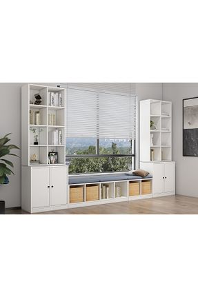 قفسه کتاب سفید 200 cm Nettrends - کد 852383395