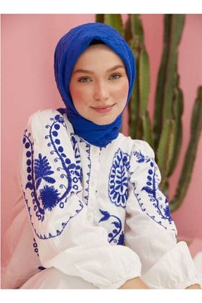 شال آبی زنانه پنبه ای HAR-UM Ticaret - کد 444346483