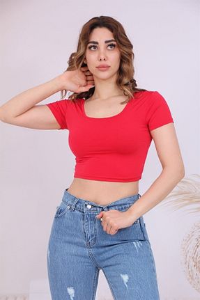 تیشرت قرمز زنانه اسلیم فیت Genel Markalar - کد 744824833
