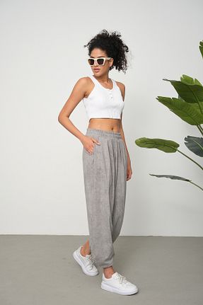 شلوار طوسی زنانه پنبه ای CrazyShopping - کد 852209647