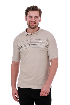 تیشرت بژ مردانه اسلیم فیت WERRONİ - کد 851265292