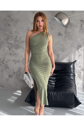 لباس خاکی زنانه بافتنی alenmoda - کد 852184993