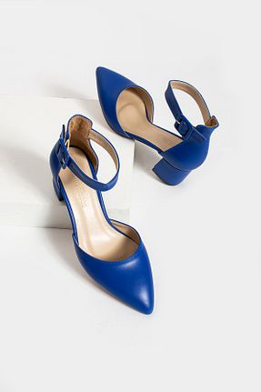 کفش پاشنه بلند کلاسیک آبی زنانه چرم مصنوعی Güllü Shoes - کد 795533852