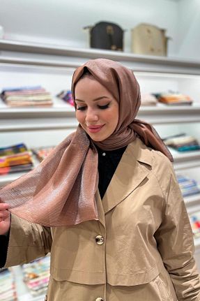 شال قهوه ای زنانه پنبه ای Armine - کد 813207524