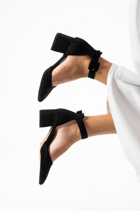 کفش پاشنه بلند کلاسیک مشکی زنانه چرم مصنوعی Güllü Shoes - کد 798959103