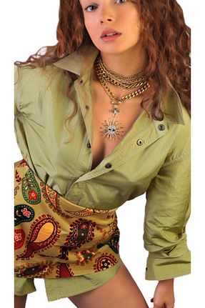 گردنبند جواهر طلائی زنانه روکش طلا Bayemeyc - کد 463284968
