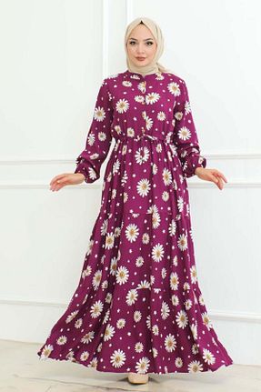 لباس حجاب بنفش زنانه کلوش Genel Markalar - کد 852258235
