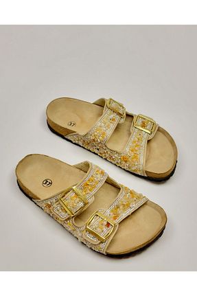 دمپائی بژ زنانه چرم مصنوعی YAŞARYILDIZ AYAKKABI 1963 TEN BERİ - کد 852250383