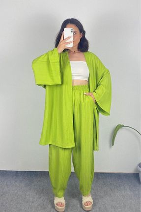 ست بالاتنه و پائین تنه سبز زنانه بافتنی Akina Butik - کد 852044182