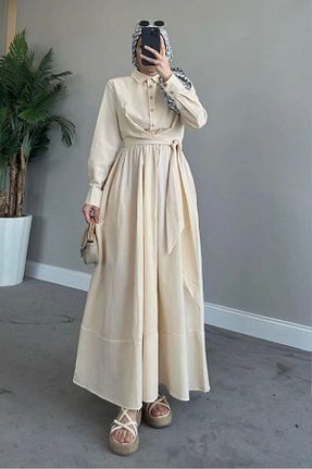 لباس حجاب بژ زنانه کلوش Swana - کد 846207038