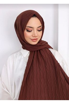 شال قهوه ای زنانه پنبه ای Trablus - کد 852296520
