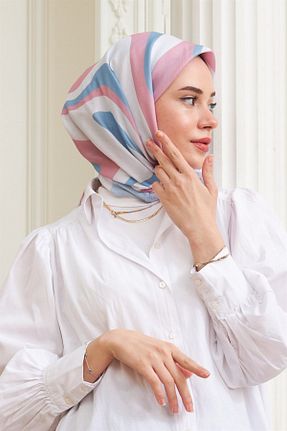 روسری صورتی پنبه پلی استر İpekhan - کد 510675159