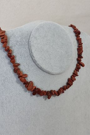 گردنبند جواهر قهوه ای زنانه سنگ badeaccessories - کد 381087272