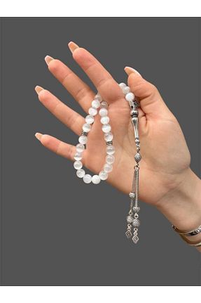 تسبیح سفید سنگ طبیعی Asya Gems - کد 734529194