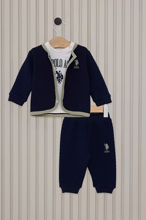 ست نوزادی سرمه ای بچه گانه پنبه ای U.S. Polo Assn. - کد 852543333