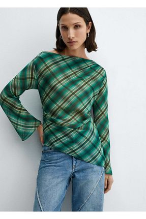 بلوز سبز زنانه رگولار MANGO - کد 822181339