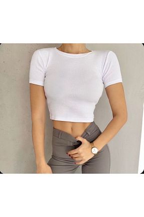 بلوز سفید زنانه ساده HANIMCA GİYİM - کد 852625643