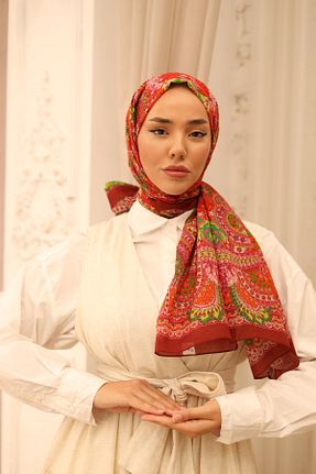 شال زرشکی زنانه Silk Home - کد 847802055