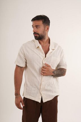 پیراهن نباتی مردانه رگولار SCSARVİN - کد 852540893
