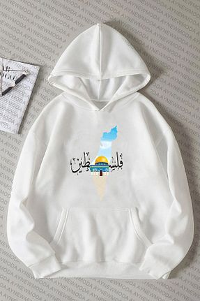 سوئیشرت سفید زنانه چاپی aynewmoda - کد 852701886