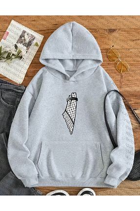 تیشرت طوسی زنانه اورسایز aynewmoda - کد 852704528