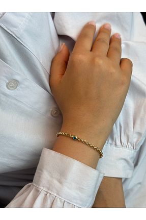 دستبند طلا طلائی زنانه 14 عیار Üresinler Kuyumculuk - کد 852472317
