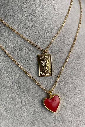 گردنبند جواهر طلائی زنانه برنجی Nes Store - کد 805478750