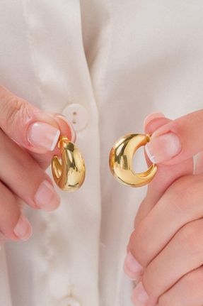 گوشواره نقره طلائی زنانه 925 عیار Tmt Silver - کد 852491056