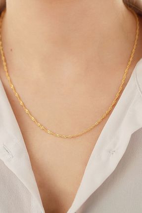 گردنبند نقره طلائی زنانه 925 عیار Silvano Jewelry - کد 444283322