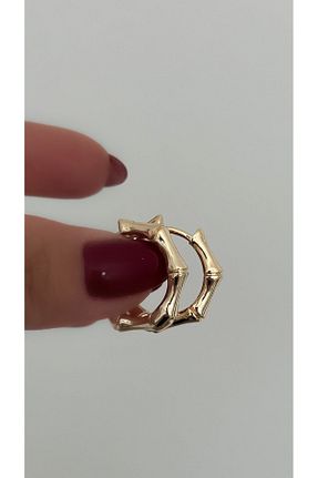 گوشواره استیل (فولاد) طلائی زنانه استیل ضد زنگ Vi store - کد 845586716