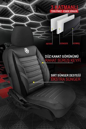 روکش صندلی خودرو مشکی GM-DESIGN - کد 845093507