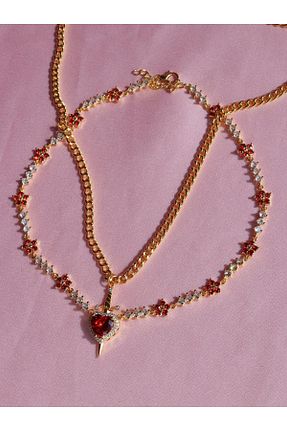 گردنبند جواهر طلائی زنانه برنجی Reorah Collection - کد 852729391