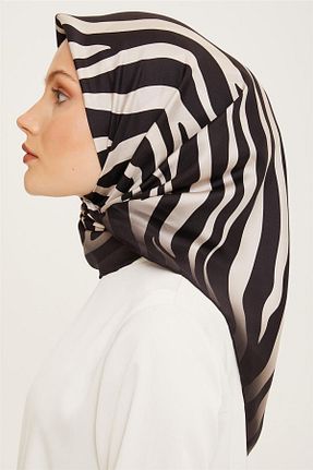 روسری مشکی کرپ ساتن ابریشم Armine - کد 828776965
