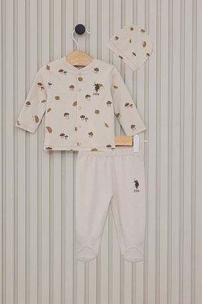 ست نوزادی بژ بچه گانه پنبه ای U.S. Polo Assn. - کد 852542932