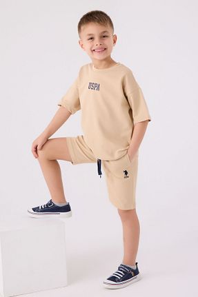 ست بالاتنه و پائین تنه بژ بچه گانه بافت U.S. Polo Assn. - کد 852736075