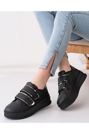 کفش اسنیکر مشکی زنانه چسبی simethrift - کد 852628031
