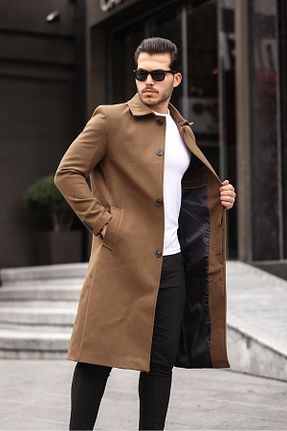 پالتو پشمی قهوه ای مردانه اسلیم فیت Mero Life - کد 668905929