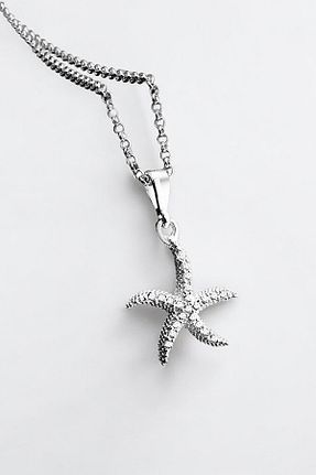 گردنبند نقره سفید زنانه 925 عیار jelux silver - کد 47349687